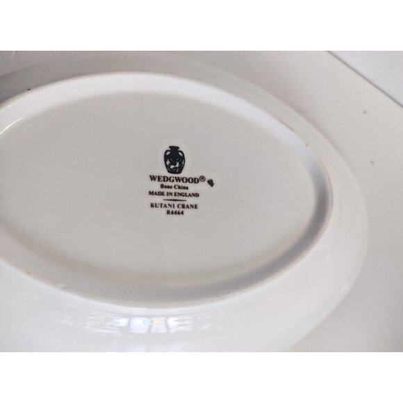 WEDGWOOD Kutani Crane Bone China Gravy Boat & Underplate, Like New - Picture 7 of 16
